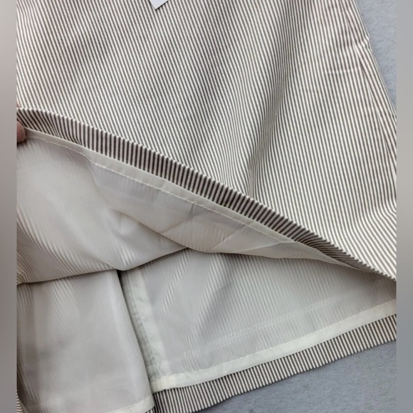 Grace Women Skirt Size 10 Tan White Pencil Stripes Cotton Blend Lined Classic - Picture 4 of 8